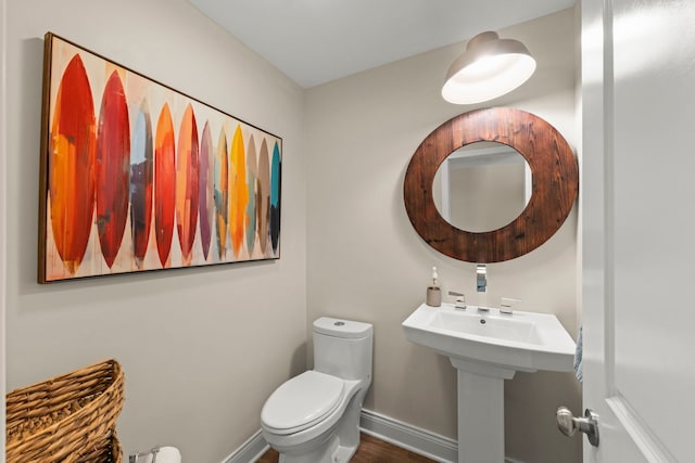 440 Menominee Ln, Naperville, IL 60563 - half bathroom featuring toilet and wood finished floors
