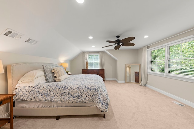 440 Menominee Ln, Naperville, IL 60563 - bedroom featuring carpet, lofted ceiling, a ceiling fan, and recessed lighting