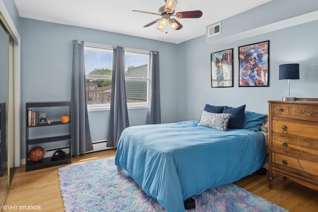 2652 W Rascher Ave Unit 304, Chicago, IL 60625 - bedroom with light wood-style flooring, a closet, and ceiling fan