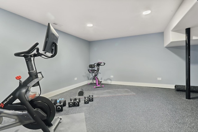 8081 Tennessee Ave, Willowbrook, IL 60527 - workout area featuring baseboards and recessed lighting
