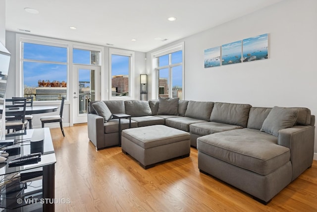 2442 N Clybourn Ave Unit 5S, Chicago, IL 60614 - living room featuring light wood-type flooring and recessed lighting