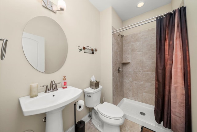17946 Fountain Cir, Orland Park, IL 60467 - bathroom featuring a tile shower and tile patterned floors
