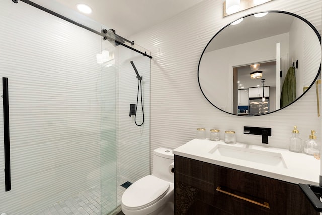 1250 Rudolph Rd Unit 4N, Northbrook, IL 60062 - bathroom with a shower stall and vanity
