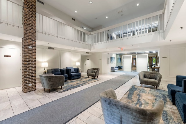 1250 Rudolph Rd Unit 4N, Northbrook, IL 60062 - building lobby with a high ceiling and recessed lighting