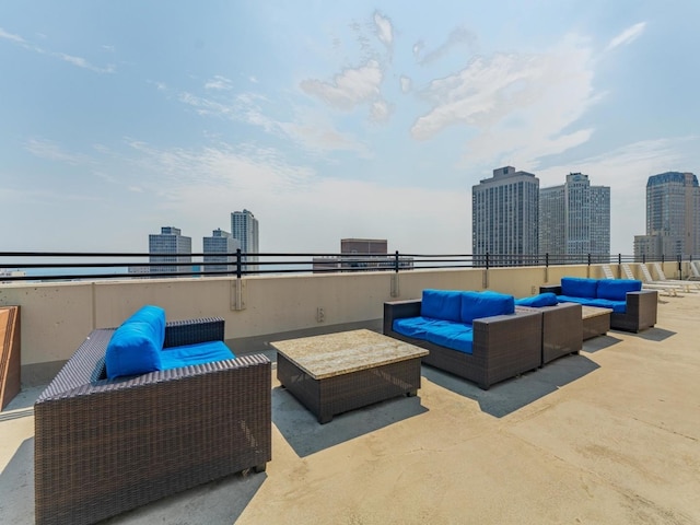 2754 N Hampden Ct Unit 1003, Chicago, IL 60614 - view of patio / terrace with an outdoor hangout area and a skyline view