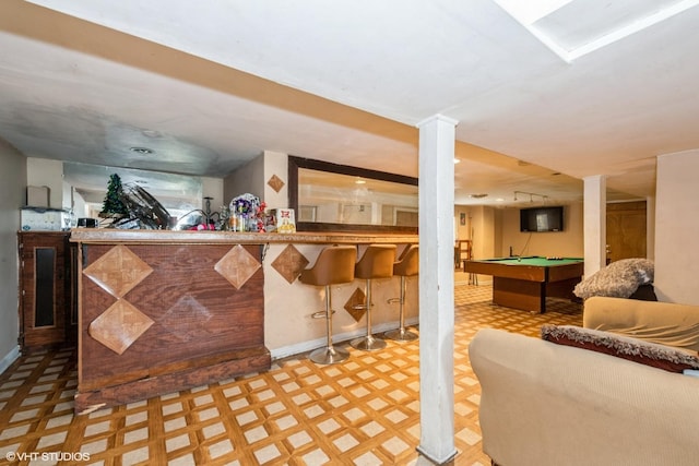4322 W Walton St, Chicago, IL 60651 - indoor bar with tile patterned floors and pool table