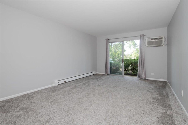 974 Thornton Ln Unit 107, Buffalo Grove, IL 60089 - carpeted spare room with a baseboard radiator and an AC wall unit