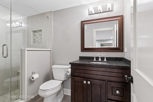 33 Citation Cir, Wheaton, IL 60189 - full bathroom with vanity, a stall shower, and wood finished floors