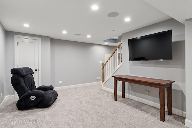 33 Citation Cir, Wheaton, IL 60189 - living area with carpet, recessed lighting, and stairs