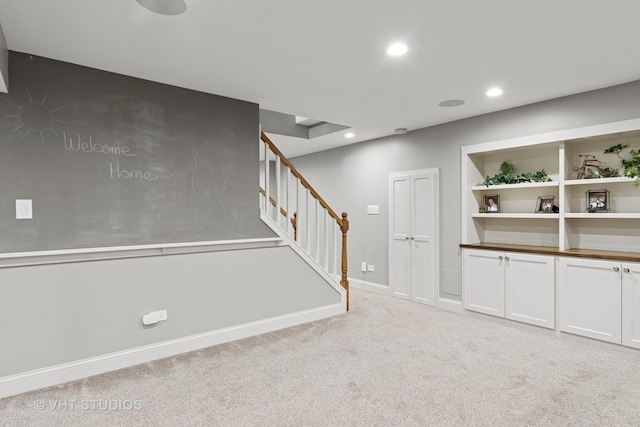 33 Citation Cir, Wheaton, IL 60189 - basement featuring stairs, carpet flooring, and recessed lighting
