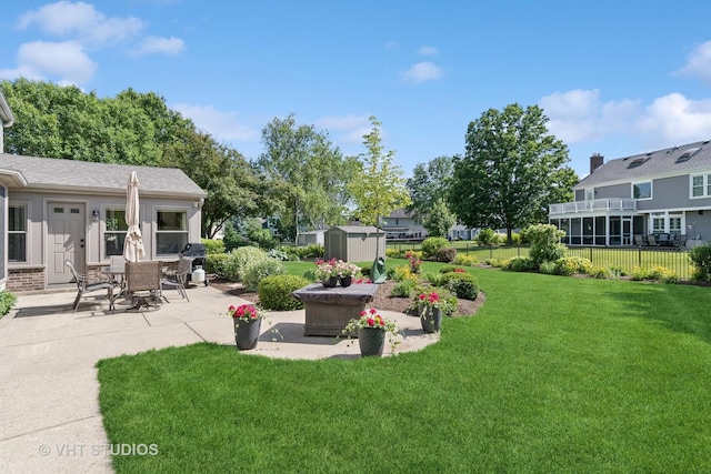 33 Citation Cir, Wheaton, IL 60189 - view of yard with a shed and a patio