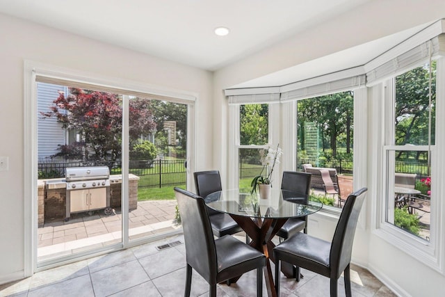 7004 Bennington Dr, Gurnee, IL 60031 - dining area featuring light tile patterned flooring and recessed lighting