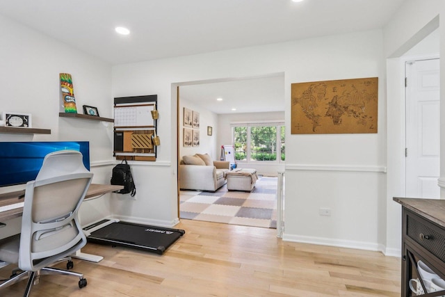 7004 Bennington Dr, Gurnee, IL 60031 - office featuring light wood-style flooring and recessed lighting