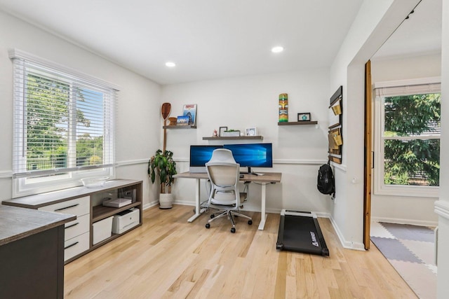7004 Bennington Dr, Gurnee, IL 60031 - office with light wood finished floors, healthy amount of natural light, and recessed lighting