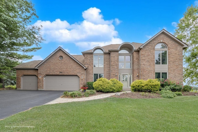 420 Fairway View Dr, Algonquin, IL 60102 - view of front of property featuring brick siding, a front lawn, and asphalt driveway