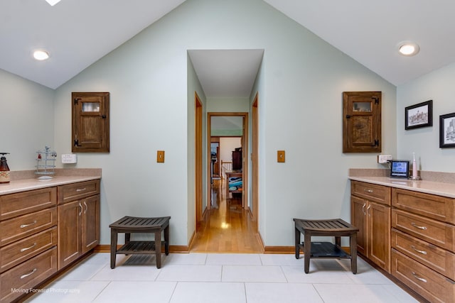 420 Fairway View Dr, Algonquin, IL 60102 - corridor with vaulted ceiling and light tile patterned flooring