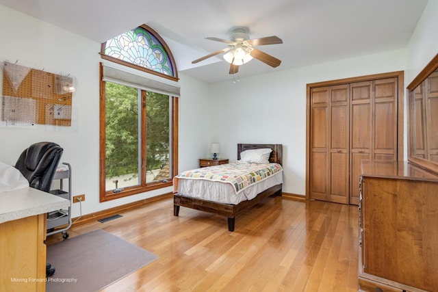 420 Fairway View Dr, Algonquin, IL 60102 - bedroom with light wood-style flooring and a ceiling fan