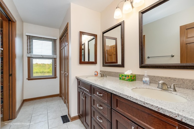 420 Fairway View Dr, Algonquin, IL 60102 - bathroom with double vanity and tile patterned floors