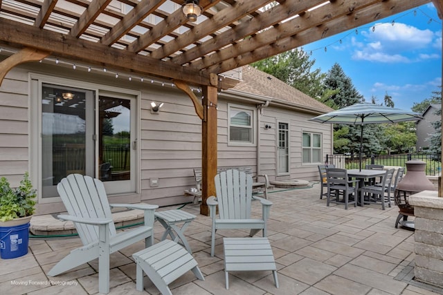 420 Fairway View Dr, Algonquin, IL 60102 - view of patio / terrace with outdoor dining space and a pergola
