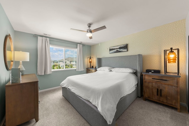 1580 Wind Energy Pass, Batavia, IL 60510 - bedroom featuring carpet floors, ceiling fan, and wallpapered walls