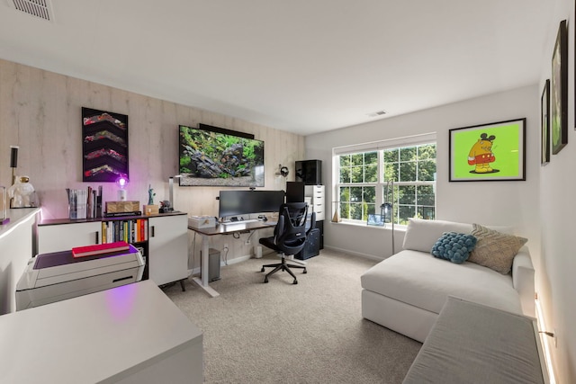 1580 Wind Energy Pass, Batavia, IL 60510 - carpeted home office with wooden walls and baseboards