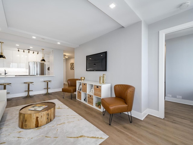 1560 N Sandburg Ter Unit 2403J, Chicago, IL 60610 - living room featuring recessed lighting and wood finished floors