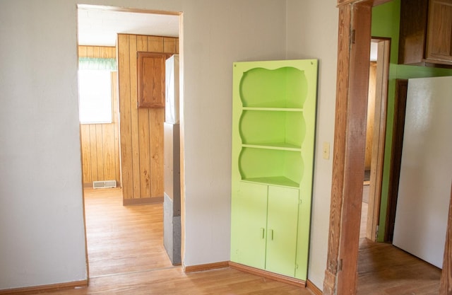 108 N Grove St, Harmon, IL 61042 - hallway featuring wood finished floors and wooden walls