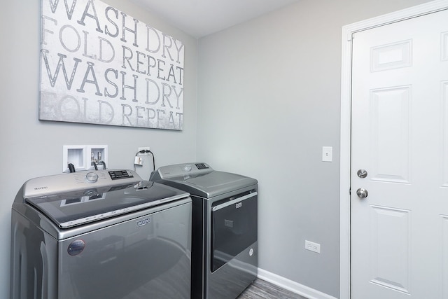 1307 Colaric Dr, Joliet, IL 60431 - laundry room featuring independent washer and dryer and wood finished floors