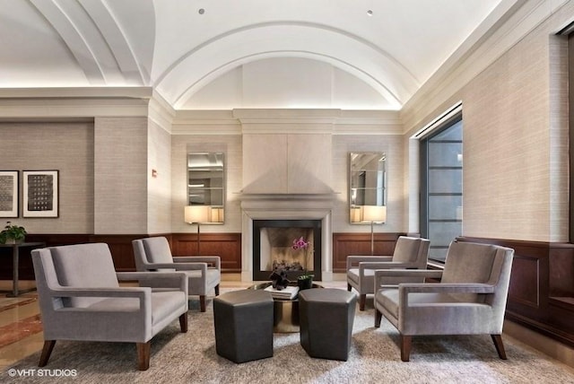 25 E Superior St Unit 2402, Chicago, IL 60611 - community lobby with wainscoting and vaulted ceiling