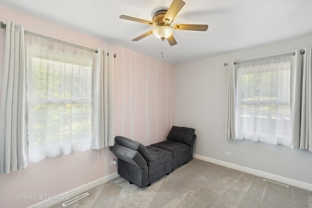 304 Pheasant Trl, Lake In The Hills, IL 60156 - sitting room featuring a ceiling fan and carpet