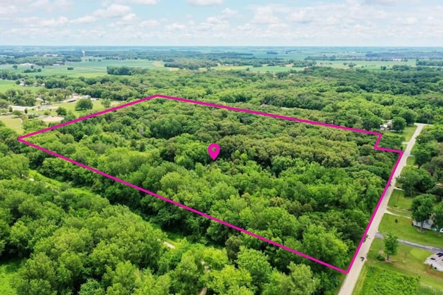 1177 N 6250w Rd, Bonfield, IL 60913 - aerial view of property and surrounding area with property boundaries highlighted and a forest