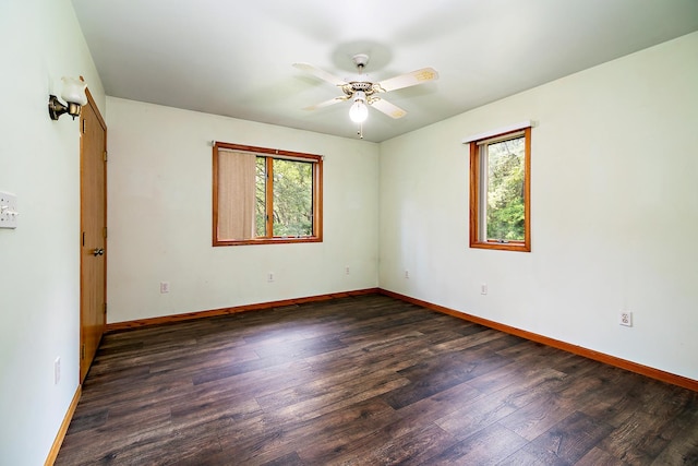 1177 N 6250w Rd, Bonfield, IL 60913 - unfurnished room with dark wood finished floors and ceiling fan