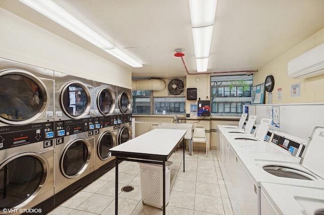 5757 N Sheridan Rd Unit 20J, Chicago, IL 60660 - shared laundry room featuring stacked washer / drying machine, independent washer and dryer, and light tile patterned floors