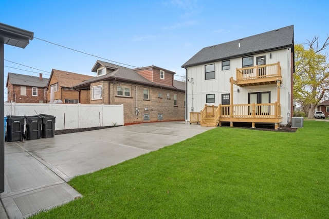 2305 W 111th Pl, Chicago, IL 60643 - back of house with a balcony, board and batten siding, a shingled roof, and a deck