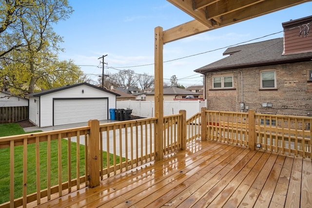 2305 W 111th Pl, Chicago, IL 60643 - deck featuring a garage and an outdoor structure