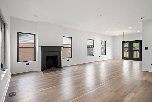2305 W 111th Pl, Chicago, IL 60643 - unfurnished living room featuring light wood-style flooring, a fireplace with flush hearth, and recessed lighting