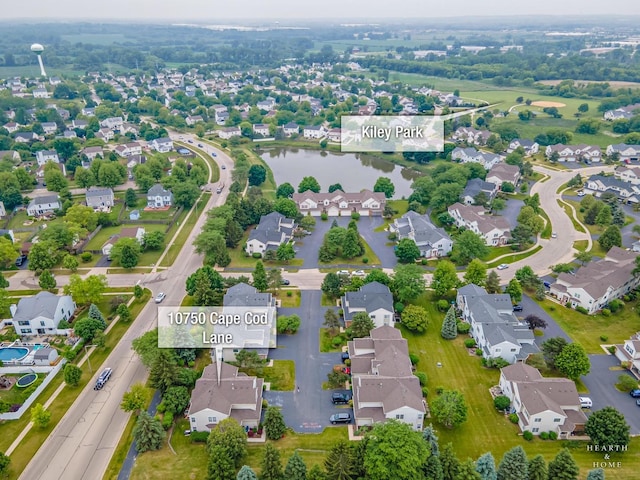 10750 Cape Cod Ln, Huntley, IL 60142 - aerial view of property's location with nearby suburban area and a large body of water
