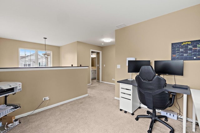 10750 Cape Cod Ln, Huntley, IL 60142 - office area with carpet floors and a chandelier