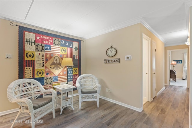 25 Algonquin Trl Unit 1, Indian Head Park, IL 60525 - sitting room with ornamental molding and wood finished floors