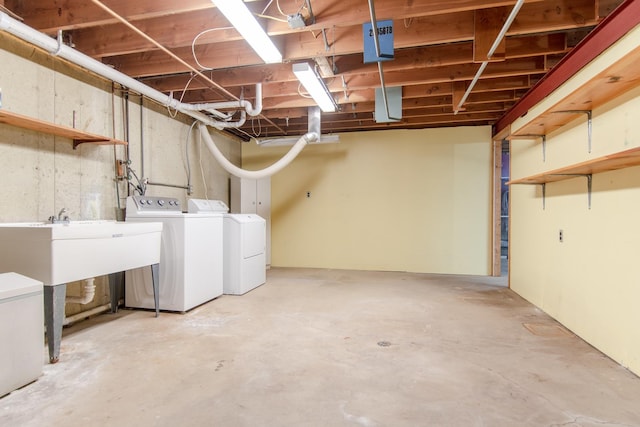 2458 E Cass St, Joliet, IL 60432 - unfinished basement featuring washer and dryer