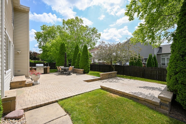 678 Larch Dr, Carol Stream, IL 60188 - fenced backyard with a patio area and exterior kitchen