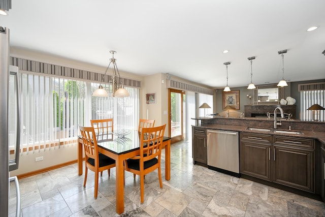678 Larch Dr, Carol Stream, IL 60188 - dining space featuring stone tile floors and recessed lighting