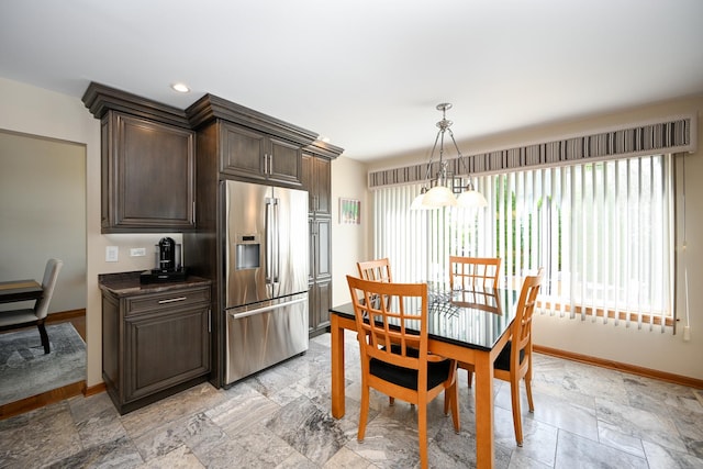 678 Larch Dr, Carol Stream, IL 60188 - dining area with light stone finish flooring and recessed lighting