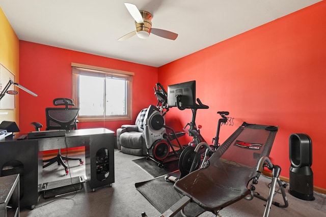 3800 River Rd, Hazel Crest, IL 60429 - exercise room featuring ceiling fan