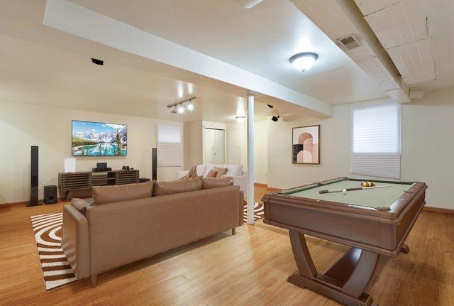 3800 River Rd, Hazel Crest, IL 60429 - recreation room with light wood-style floors and billiards