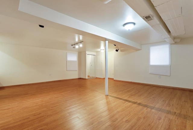 3800 River Rd, Hazel Crest, IL 60429 - basement with light wood-style floors and baseboards