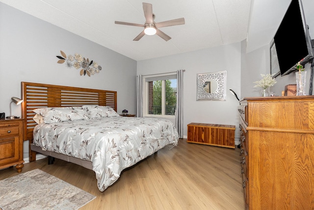 845 E 22nd St Unit 219, Lombard, IL 60148 - bedroom with light wood-style floors, vaulted ceiling, and a ceiling fan