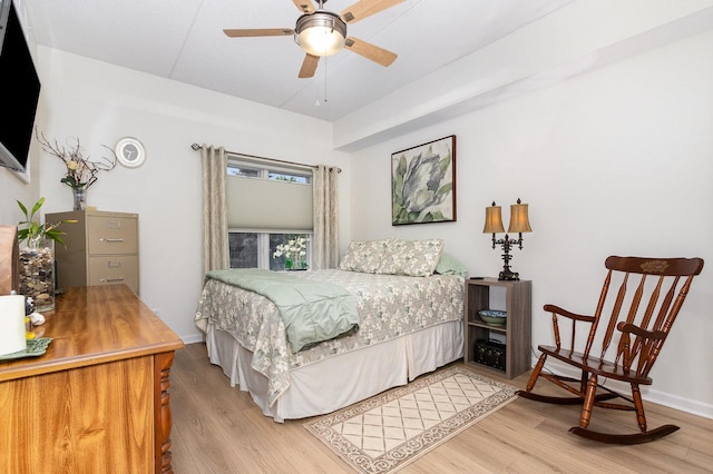 845 E 22nd St Unit 219, Lombard, IL 60148 - bedroom featuring light wood finished floors and ceiling fan