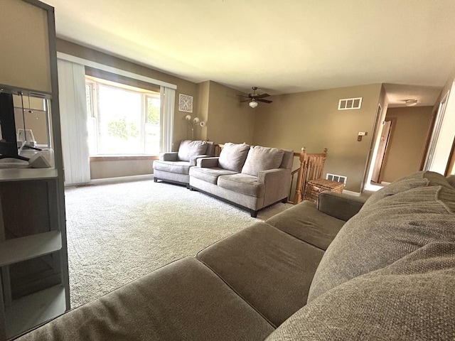 161 Olympic Dr, Bolingbrook, IL 60440 - living area featuring carpet and a ceiling fan