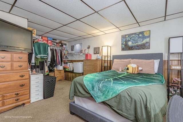 161 Olympic Dr, Bolingbrook, IL 60440 - bedroom featuring a drop ceiling, carpet, a closet, and a walk in closet